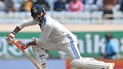 India's Ravindra Jadeja plays a shot during the fourth day of the fourth Test cricket match between India and England (AFP) India's Ravindra Jadeja plays a shot during the fourth day of the fourth Test cricket match between India and England (AFP)