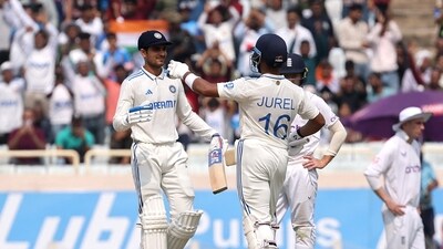 However, that was all the success England could have in that session with Gill and Jurel choosing to not chase boundaries. The pair ended up batting more than 30 overs without hitting a single boundary.&nbsp; (REUTERS)