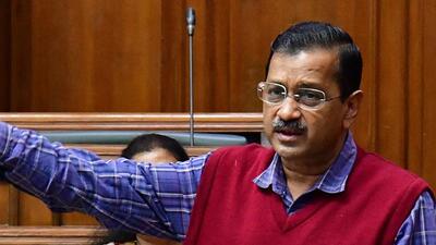 Delhi chief minister Arvind Kejriwal in the state legislative assembly on Monday. (ANI) Delhi chief minister Arvind Kejriwal in the state legislative assembly on Monday. (ANI)