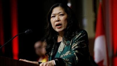 FILE PHOTO: Canada's Minister of International Trade, Export Promotion, Small Business and Economic Development Mary Ng speaks at a Lunar New Year celebration in Ottawa, Ontario, Canada January 31, 2023. REUTERS/Blair Gable/File Photo (REUTERS)