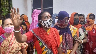 Fresh protests erupt in West Bengal’s Sandeshkhali on Thursday. (ANI) Fresh protests erupt in West Bengal’s Sandeshkhali on Thursday. (ANI)