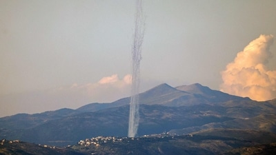 Rockets fired from Lebanon into Israel on February 26 (AFP)