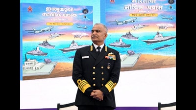 In the context of ‘Atma Nirbhar Bharat’, admiral Kumar emphasised the strategic importance of a self-reliant defence industry. (HT PHOTO)