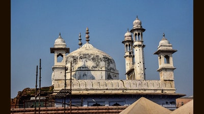 The Gyanvapi Mosque complex as seen from the Kashi Vishwanath Temple (PTI (File))