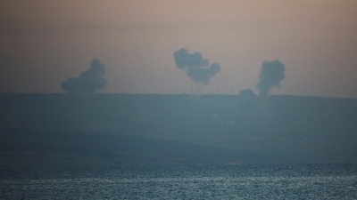 Smoke rises on the Lebanese side near the border with Israel, amid ongoing cross-border hostilities (REUTERS)