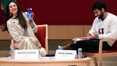 She also gave a shout-out to Kareena Kapoor Khan, her sister, for joining them for ‘for an impromptu but insightful chat.’ (Instagram) She also gave a shout-out to Kareena Kapoor Khan, her sister, for joining them for ‘for an impromptu but insightful chat.’ (Instagram)
