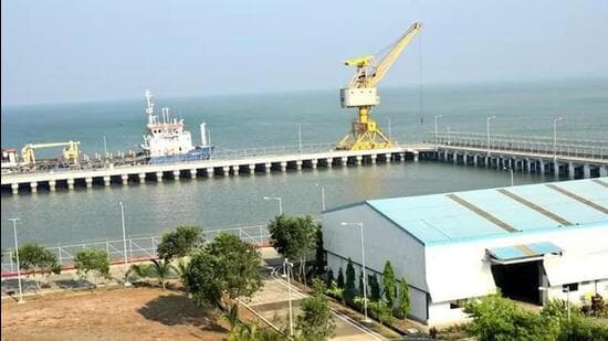 The Sittwe Port in Rakhine state of Myanmar was jointly inaugurated by Union minister Sarbananda Sonowal and Admiral Tin Aung San of the neighbouring country in May 2023. (PTI Photo)