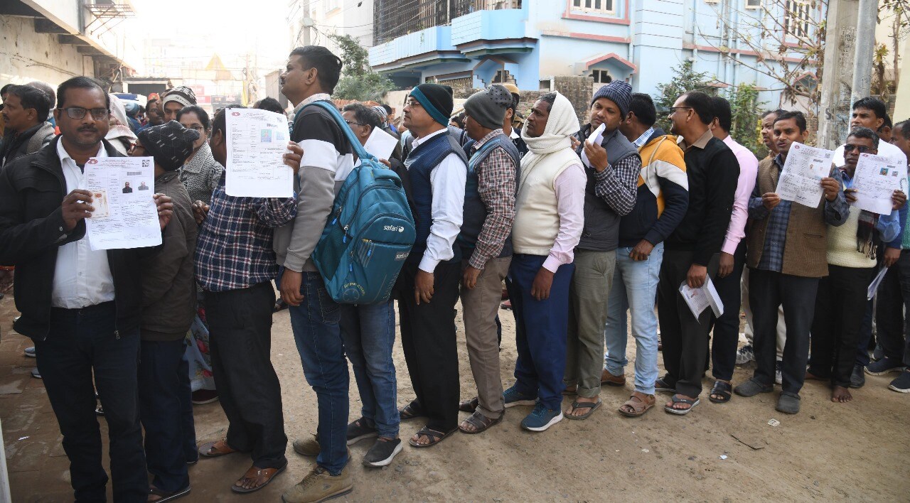Aspirants gather at an examination centre to appear in the Competency Test for teachers of the state (Photo By Santosh Kumar) Aspirants gather at an examination centre to appear in the Competency Test for teachers of the state (Photo By Santosh Kumar)