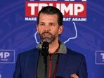 FILE - Donald Trump Jr., speaks at a rally for his father, Republican presidential candidate former President Donald Trump, in Laconia, N.H., Jan. 22, 2024.