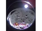 This image shows Intuitive Machines' Odysseus lunar lander approximately 35 seconds after pitching over during its approach to the landing site. The camera is on the starboard aft-side of the lander in this phase.&nbsp;