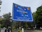 The traffic signboard in Bengaluru has collected a flurry of comments from X users. The traffic signboard in Bengaluru has collected a flurry of comments from X users.