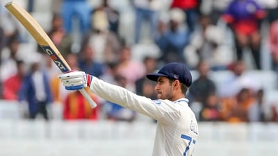 India's Shubman Gill celebrates his half-century during Day 4 of the 4th Test match against England in Ranchi (ANI) India's Shubman Gill celebrates his half-century during Day 4 of the 4th Test match against England in Ranchi (ANI)
