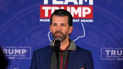 FILE - Donald Trump Jr., speaks at a rally for his father, Republican presidential candidate former President Donald Trump, in Laconia, N.H., Jan. 22, 2024. (AP) FILE - Donald Trump Jr., speaks at a rally for his father, Republican presidential candidate former President Donald Trump, in Laconia, N.H., Jan. 22, 2024. (AP)