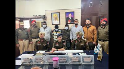 Jalandhar police said four countrymade weapons, two.32 pistols and ammunition was recovered from the accused.