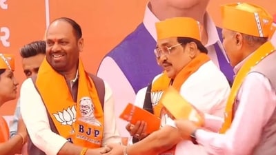 Congress' Rajya Sabha MP and former Union minister Naran Rathwa joined the Bharatiya Janata Party (BJP) along with his son and a large number of supporters in Gujarat on Tuesday. (X(formerly Twitter)) Congress' Rajya Sabha MP and former Union minister Naran Rathwa joined the Bharatiya Janata Party (BJP) along with his son and a large number of supporters in Gujarat on Tuesday. (X(formerly Twitter))