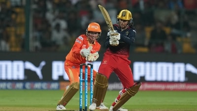 RCB captain Mandhana smashed 8 fours and a six in her quick-fire knock of 43 off 27 balls&nbsp; (PTI)