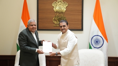 NCP MP Praful Patel submitted his resignation to Rajya Sabha chairperson Jagdeep Dhankhar. (X/Praful Patel)