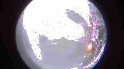 Intuitive Machines' Odysseus lunar lander shows an image from its Malapert A landing site on the surface of the moon, in this low resolution handout picture released on February 26, (via REUTERS)