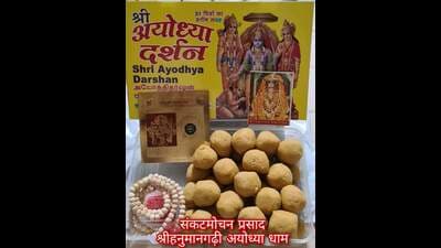 The prasad package of Shri Hanuman Garhi temple. (HT)