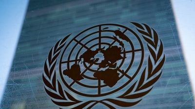FILE - The symbol of the United Nations is displayed outside the Secretariat Building, Feb. 28, 2022, at United Nations Headquarters. The United States, key allies and Arab nations engaged in high-level diplomacy in hopes of avoiding another U.S. veto of a new U.N. resolution on desperately needed aid to Gaza ahead of a long-delayed vote now scheduled for Thursday morning, Dec. 21, 2023. (AP Photo/John Minchillo, File) (AP) FILE - The symbol of the United Nations is displayed outside the Secretariat Building, Feb. 28, 2022, at United Nations Headquarters. The United States, key allies and Arab nations engaged in high-level diplomacy in hopes of avoiding another U.S. veto of a new U.N. resolution on desperately needed aid to Gaza ahead of a long-delayed vote now scheduled for Thursday morning, Dec. 21, 2023. (AP Photo/John Minchillo, File) (AP)