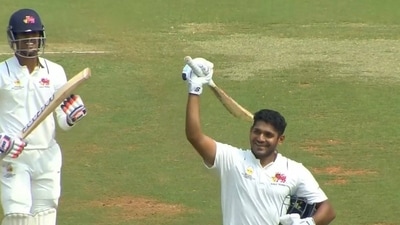 Tushar Deshpande and Tanush Kotian's extraordinary partnership helped Mumbai set a target of 606 for Baroda to chase (Jio Cinema) Tushar Deshpande and Tanush Kotian's extraordinary partnership helped Mumbai set a target of 606 for Baroda to chase (Jio Cinema)
