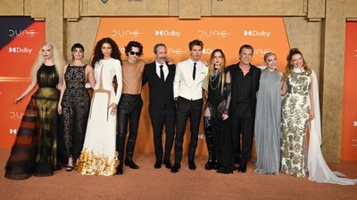 The cast of Dune with director Denis Villeneuve. The film already has 9.4 rating on IMDb. (AFP) The cast of Dune with director Denis Villeneuve. The film already has 9.4 rating on IMDb. (AFP)