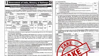 RRB RPF SI, Constable recruitment 2024 notice is fake (Photo posted on X by @PIBFactCheck) RRB RPF SI, Constable recruitment 2024 notice is fake (Photo posted on X by @PIBFactCheck)