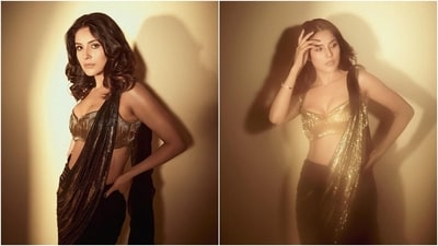 Meanwhile, Shehnaaz often shares pictures from her sensational photoshoots on Instagram. Recently, she posted photos of herself dressed in a Gaurav Gupta concept saree. She wore a metallic brown pre-draped saree featuring a ruffled pallu. A gold bustier blouse completed the look.&nbsp; (Instagram/@shehnaazgill)