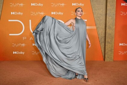 Florence Pugh arrives for the premiere of Dune: Part Two at Josie Robertson Plaza at Lincoln Cente. (AFP) Florence Pugh arrives for the premiere of Dune: Part Two at Josie Robertson Plaza at Lincoln Cente. (AFP)