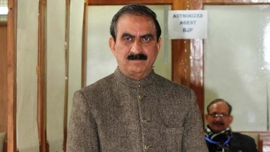 Chief minister Sukhvinder Singh Sukhu cast his vote for the Rajya Sabha election at the Himachal Pradesh Vidhan Sabha in Shimla on Tuesday.(HT Photo)