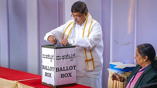 Voting is taking place for 10 seats in Uttar Pradesh, four in Karnataka, and one in Himachal Pradesh.&nbsp;(PTI)