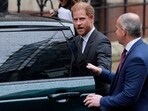Britain's Prince Harry leaves the Royal Courts Of Justice in London, 