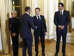Kylian Mbappe meets France's President Emmanuel Macron at Elysee Palace.