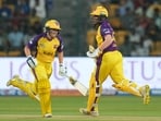 UP Warriorz' captain Alyssa Healy and Kiran Navgire run between the wickets