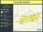 A Tornado Watch was issued for Kentucky and Tennessee until 9 am EST. A Tornado Watch was issued for Kentucky and Tennessee until 9 am EST.