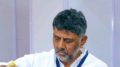 Karnataka Deputy Chief Minister DK Shivakumar casts his vote for the Rajya Sabha elections, in Bengaluru on Tuesday. (ANI Photo) Karnataka Deputy Chief Minister DK Shivakumar casts his vote for the Rajya Sabha elections, in Bengaluru on Tuesday. (ANI Photo)