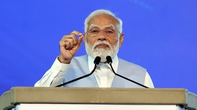 Prime Minister Narendra Modi in Madurai on Tuesday. (ANI Photo) Prime Minister Narendra Modi in Madurai on Tuesday. (ANI Photo)