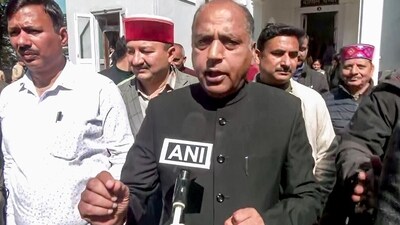 Leader of Opposition in the Himachal Pradesh assembly, Jairam Thakur speaks to the media after staging a walkout on Wednesday. (ANI) Leader of Opposition in the Himachal Pradesh assembly, Jairam Thakur speaks to the media after staging a walkout on Wednesday. (ANI)