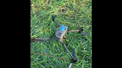 Border Security Force (BSF) personnel tracked and seized a suspected drone in a field near Kalash Havelian village in Tarn Taran district on Wednesday morning (HT File)