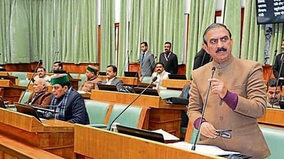 Chief minister Sukhvinder Singh Sukhu addresses the assembly during the budget session in Shimla on Thursday. (HT Photo) Chief minister Sukhvinder Singh Sukhu addresses the assembly during the budget session in Shimla on Thursday. (HT Photo)