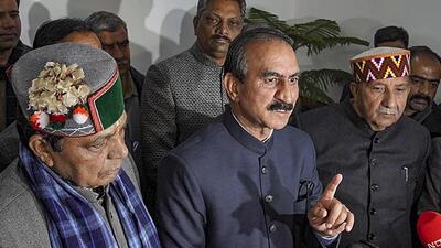 Himachal Pradesh chief minister Sukhvinder Singh Sukhu in Shimla on Wednesday. (PTI) Himachal Pradesh chief minister Sukhvinder Singh Sukhu in Shimla on Wednesday. (PTI)