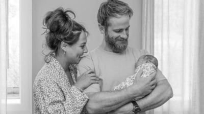 Kane Williamson with his wife and newborn Kane Williamson with his wife and newborn