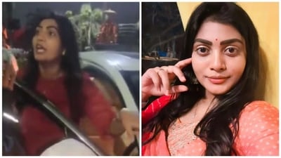 Sowmya Janu was seen arguing with the traffic home guard in a video. Sowmya Janu was seen arguing with the traffic home guard in a video.