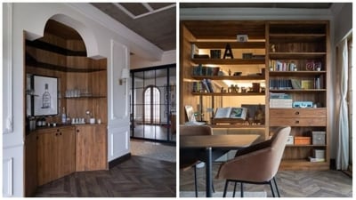 The dining area of Ranbir and Alia’s home offers a more lived-in and vibrant feel as compared to some of the other spaces in the celebrity home. Another pristine part of the home is the wooden bar. The dining area of Ranbir and Alia’s home offers a more lived-in and vibrant feel as compared to some of the other spaces in the celebrity home. Another pristine part of the home is the wooden bar. 