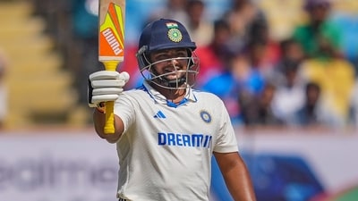 Sarfaraz Khan had a storied start, smashing a half-century in both innings of his debut Test in Rajkot. (PTI) Sarfaraz Khan had a storied start, smashing a half-century in both innings of his debut Test in Rajkot. (PTI)