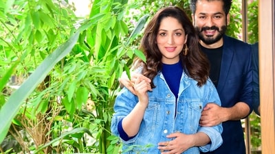 Yami and Aditya posing for HT City at their Mumbai house. (Sneh Zala) Yami and Aditya posing for HT City at their Mumbai house. (Sneh Zala)