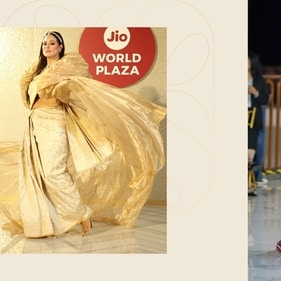 Ashley Graham went OTT in a gold saree (Instagram) Ashley Graham went OTT in a gold saree (Instagram)