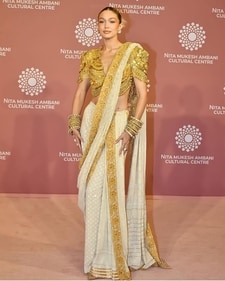 Gigi Hadid in a Abu Jani and Sandeep Khosla creation (Instagram) Gigi Hadid in a Abu Jani and Sandeep Khosla creation (Instagram)