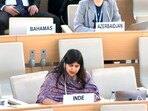 First Secretary Anupama Singh exercising India's 'Right to Reply' at 55th UN Human Rights Council.