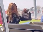 Rihanna at the Jamnagar airport.